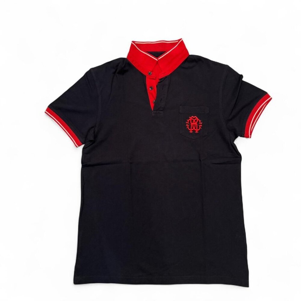 Roberto Cavalli navy and red polo shirt - Picture 1 of 4